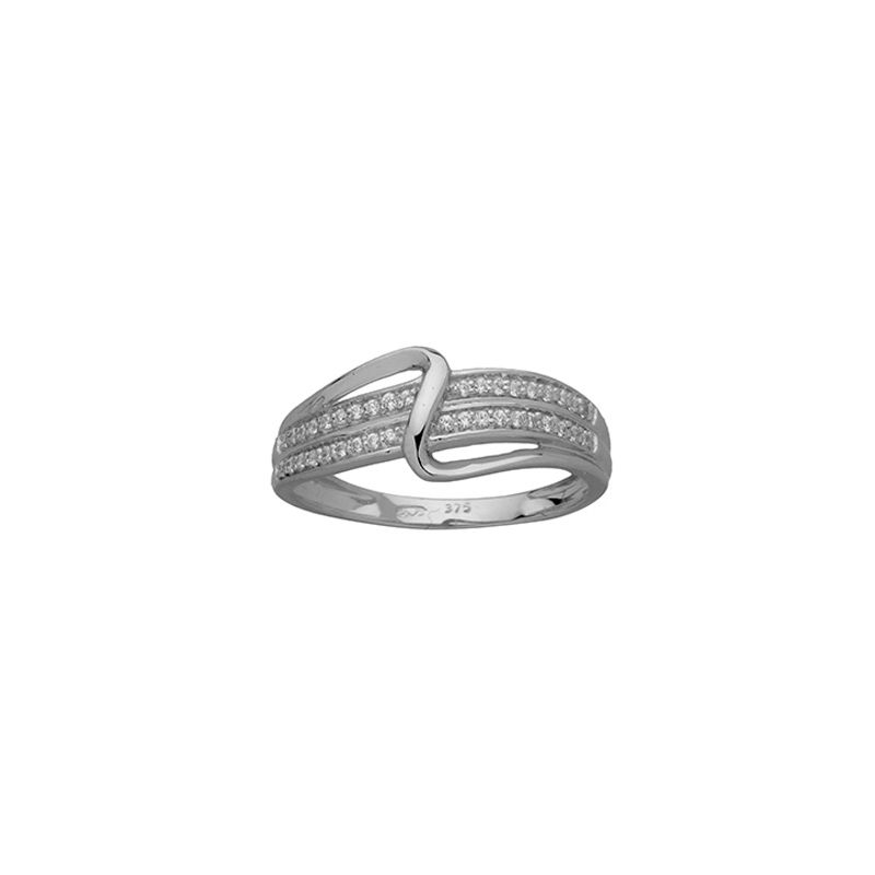 Bague Or blanc et oxydes