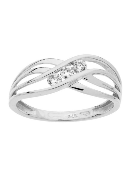 Bague Or blanc et oxydes