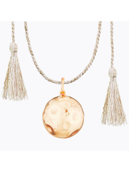 Bola de grossesse Moon Ilado finition Plaqué Or rose et cordon de soie rose