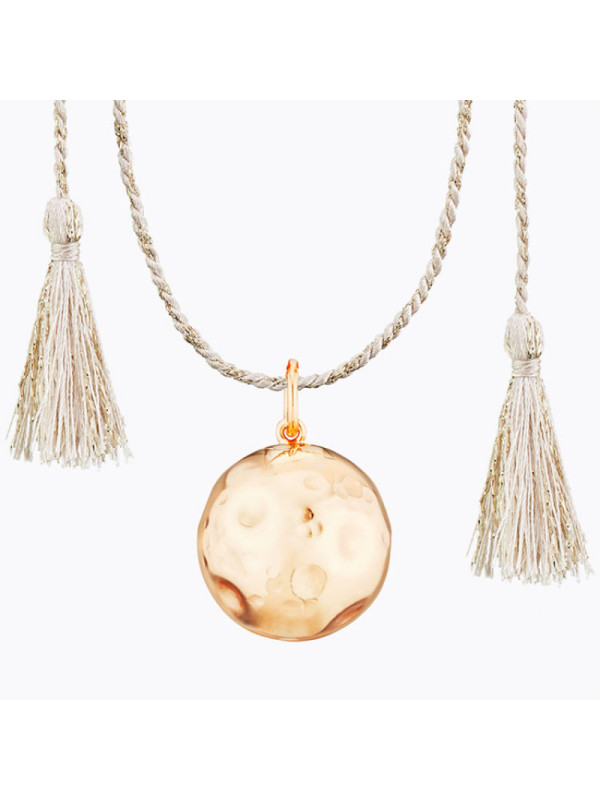 Bola de grossesse Moon Ilado finition Plaqué Or rose et cordon de soie rose