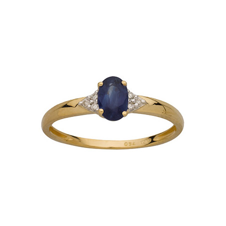 Bague Or jaune, Saphir et Diamants
