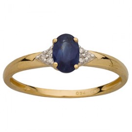 Bague Or jaune, Saphir et Diamants