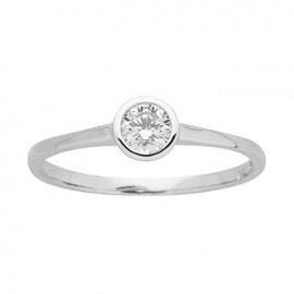 Bague solitaire Or et oxyde de zirconium