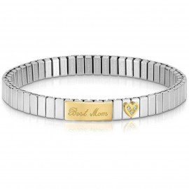 Bracelet extensible Nomination acier et Or maman