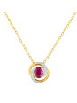 Collier Or jaune, rubis et oxydes