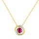 Collier Or jaune, rubis et oxydes