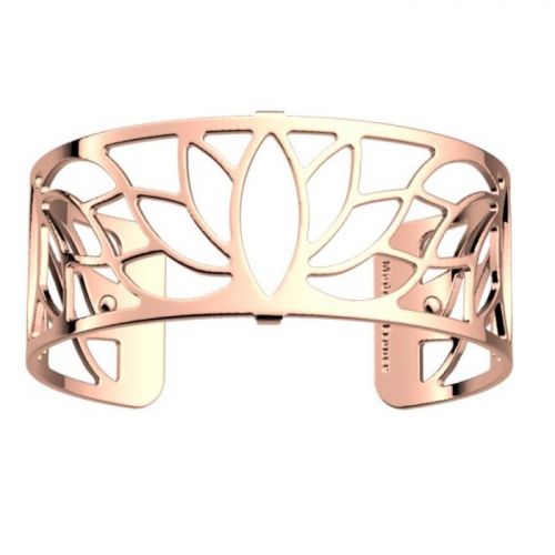  Bracelet manchette Les Georgettes motif lotus finition Or rose medium