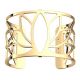 Bracelet manchette Les Georgettes motif lotus finition Or jaune large