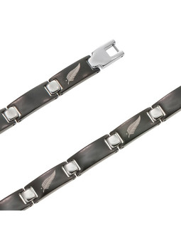 Bracelet homme All Blacks acier noir