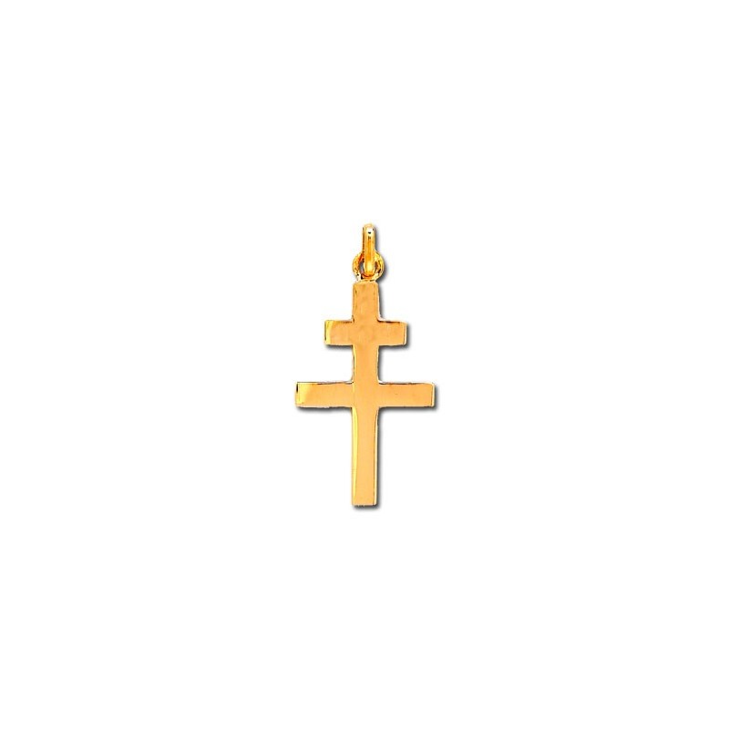 Croix de Lorraine en Or jaune, fabrication artisanale - UB Bijoux