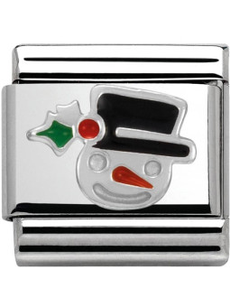 Maillon Nomination classic bonhomme de neige en Argent