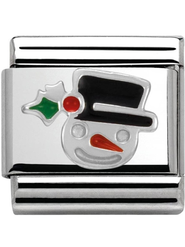 Maillon Nomination classic bonhomme de neige en Argent