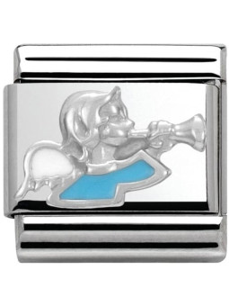 Maillon Nomination classic ange bleu en Argent