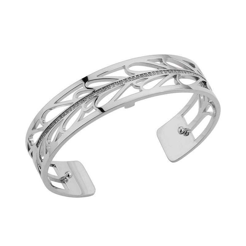 Bracelet manchette Les Georgettes précieuses motif courbes finition Argent small