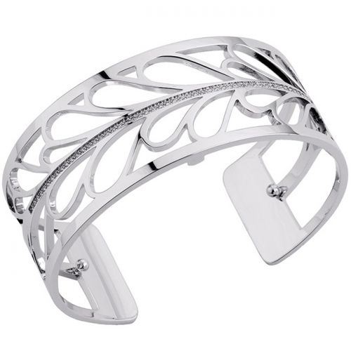 Bracelet manchette Les Georgettes précieuses motif fontaine finition Argent medium et oxydes