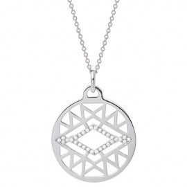 Collier femme Les Georgettes précieuses finition Argent motif sioux diamètre 25 mm