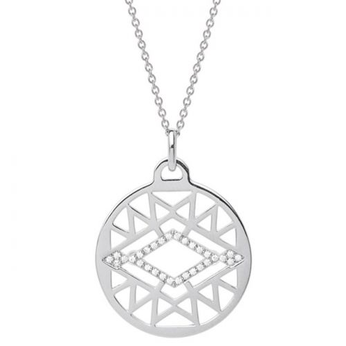 Collier femme Les Georgettes précieuses finition Argent motif sioux diamètre 25 mm