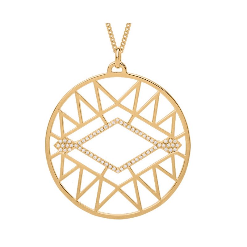 Collier femme Les Georgettes précieuses finition Or jaune motif sioux diamètre 45 mm