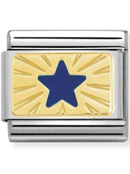 Maillon Nomination classic étoile bleue en or