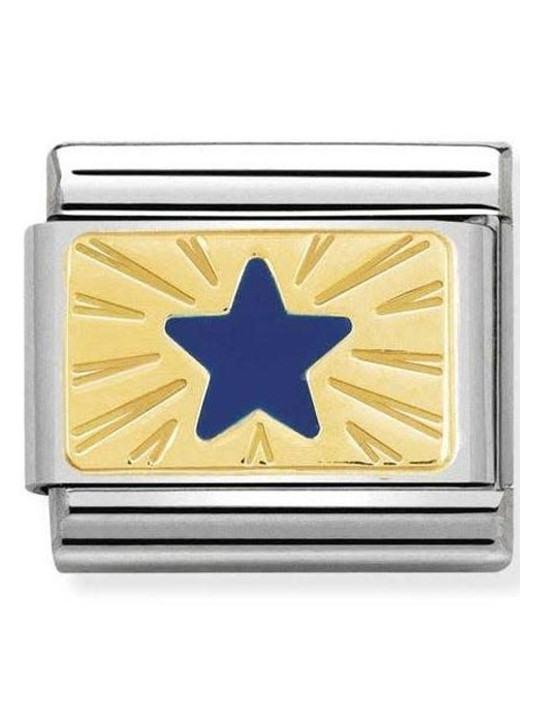 Maillon Nomination classic étoile bleue en or