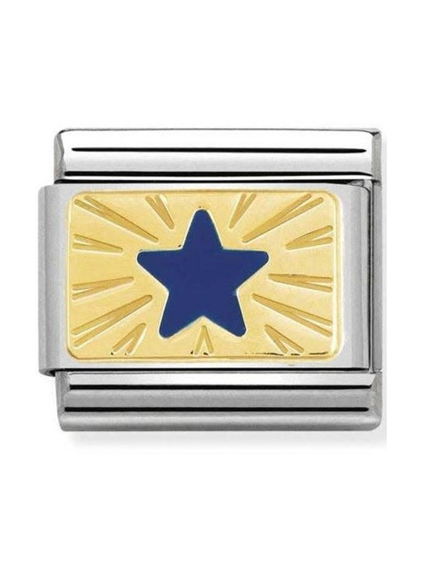 Maillon Nomination classic étoile bleue en or