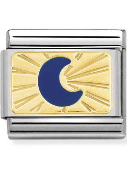 Maillon Nomination classic lune bleue en or