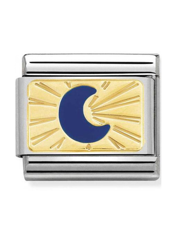 Maillon Nomination classic lune bleue en or