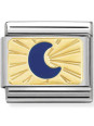 Maillon Nomination classic lune bleue en or