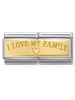 Maillon Nomination classic double Or jaune I love my Family