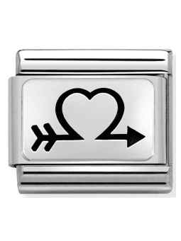 Maillon Nomination classic Argent coeur et flêche