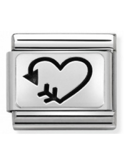 Maillon Nomination classic Argent coeur et flêche