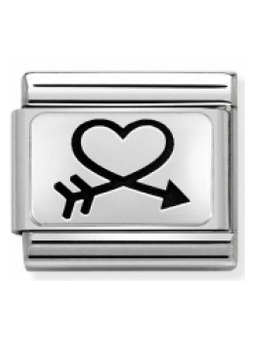 Maillon Nomination classic Argent coeur et flêche