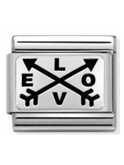 Maillon Nomination classic Argent Love avec flêches