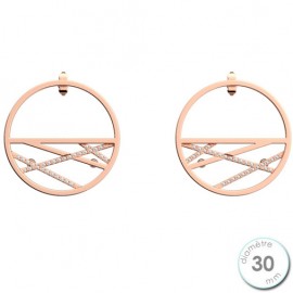 Boucles d'oreilles Les Georgettes précieuses petites créoles motif liens finition Or rose