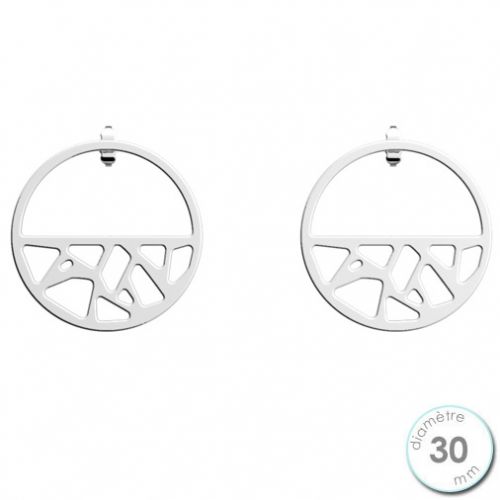 Boucles d'oreilles Les Georgettes petites créoles motif girafe finition argent