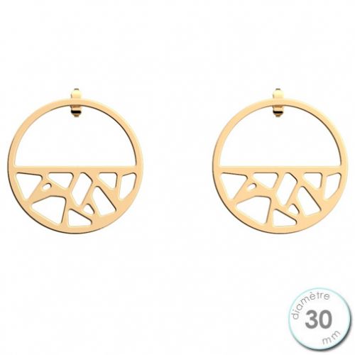 Boucles d'oreilles Les Georgettes petites créoles motif girafe finition Or jaune