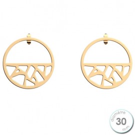 Boucles d'oreilles Les Georgettes petites créoles motif girafe finition Or jaune