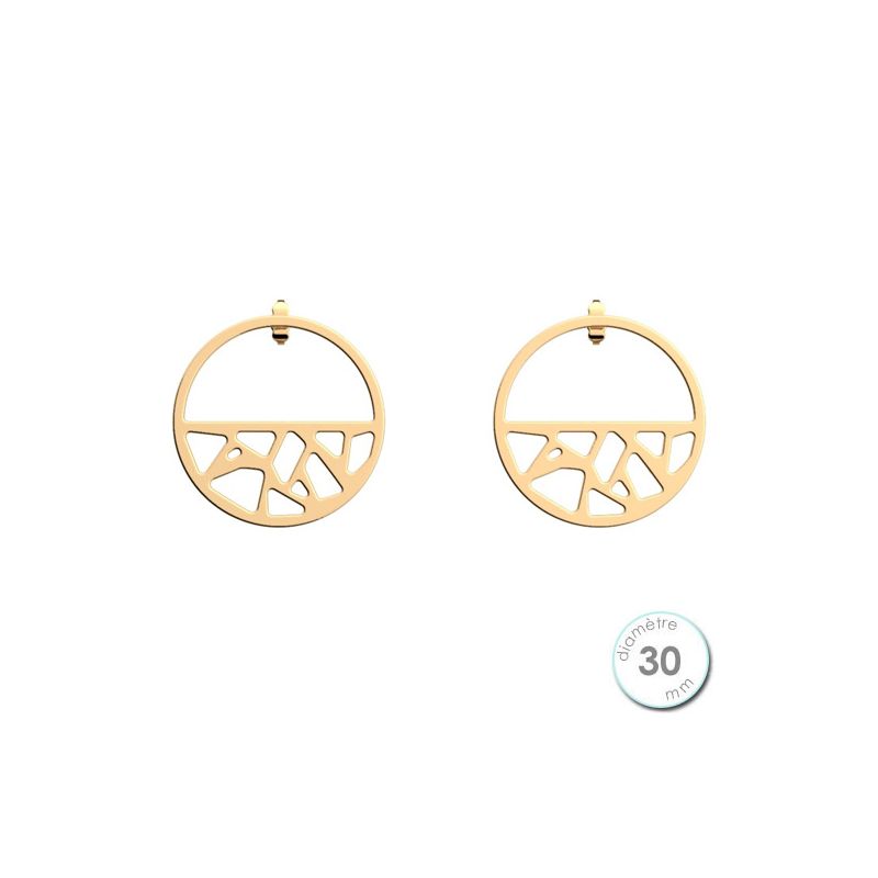 Boucles d'oreilles Les Georgettes petites créoles motif girafe finition Or jaune