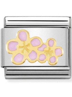 Maillon Nomination classic fleurs de pêcher