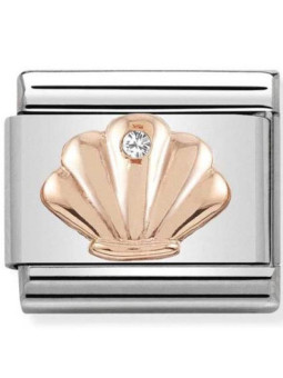 Maillon Nomination classic coquillage Or rose