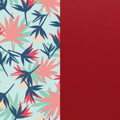 Cuir reversible les Georgettes oiseau paradis / framboise