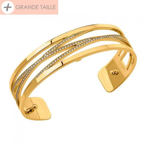  Bracelet manchette Les Georgettes précieuses + motif liens finition Or jaune small