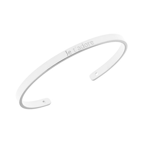 Bracelet Je T'adore Jonc Saunier personnalisé Argent