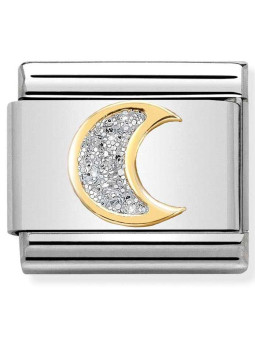 Maillon Nomination classic lune glitter et Or