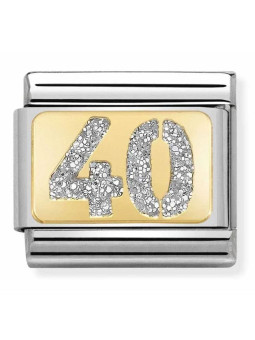 Maillon Nomination classic nombre quarante glitter et Or