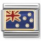 Maillon Nomination classic drapeau Australie en émail et Or jaune