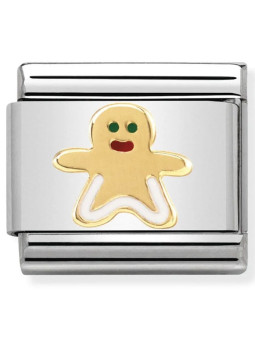 Maillon Nomination classic Petit Biscuit en émail et Or