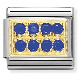 Maillon Nomination classic pavé de pierres bleues