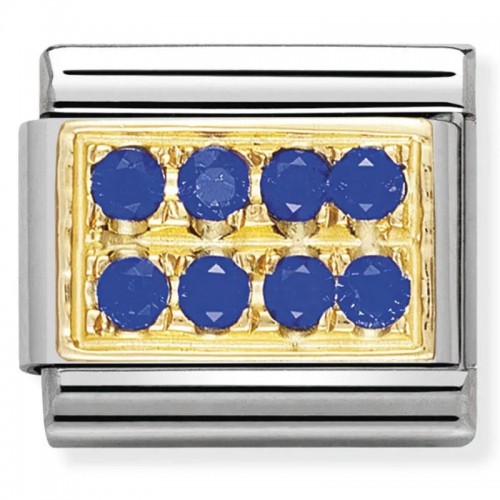 Maillon Nomination classic pavé de pierres bleues