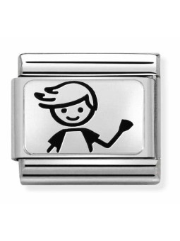 Maillon Nomination classic Famille Petit garcon en Argent